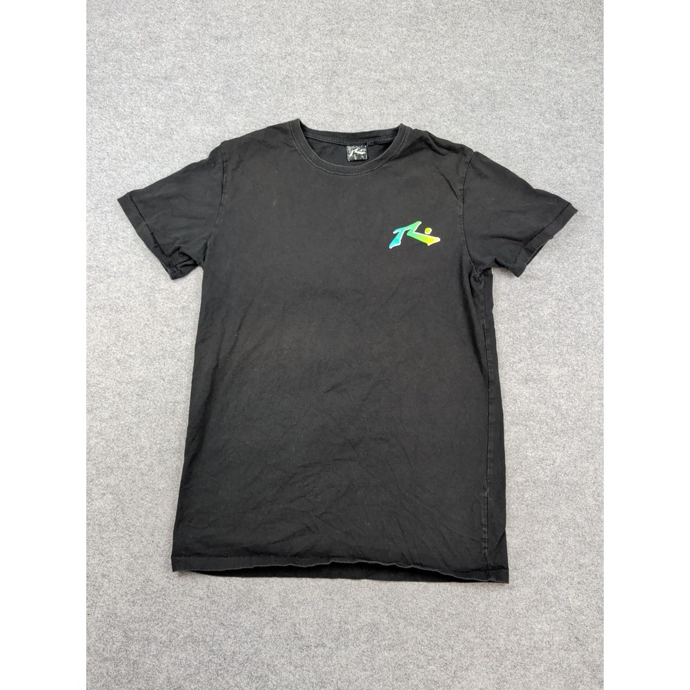 Rusty Shirt Mens Large Black Surfboards Everywhere Neon Logo Graphic Tee Surf